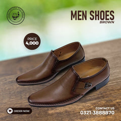 Art # 200 Mens Formal Shoes Handmade -Brown– Thick Sole – Gents