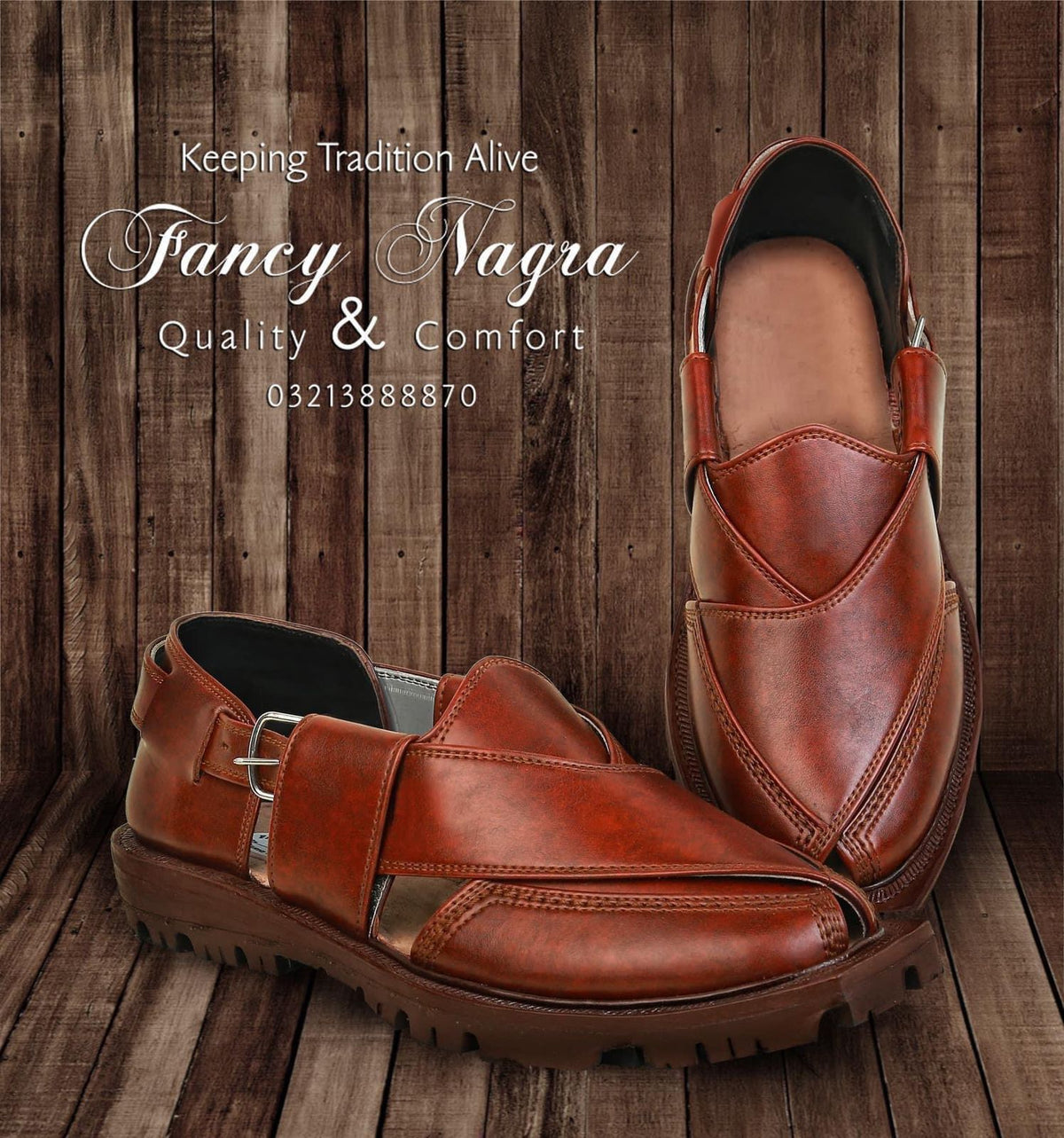 Brown Norozi Sandal With Strap Made With Pure Leather