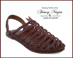 Handmade Kolhapuri Bhunayi Work Sandal Made with Complete Leather
