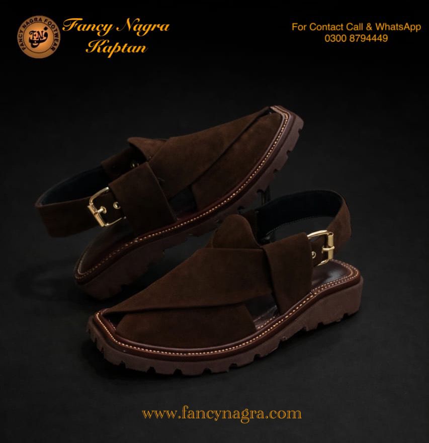 Light Weight Brown Sabar Vibram Sole Kaptaan