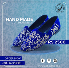 Blue & Gold Cut Shoes