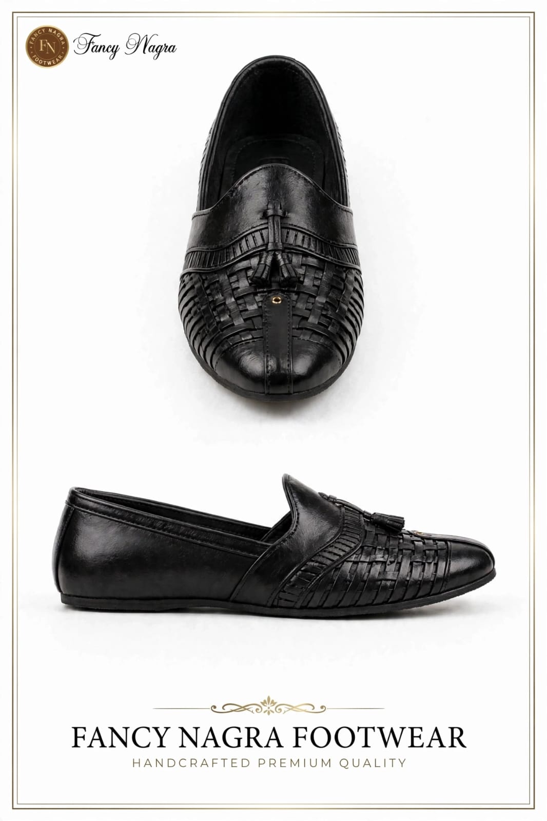 Black Braided Bow Style Cut Shoes