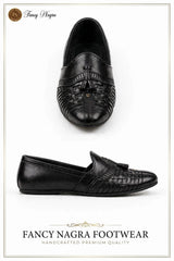 Black Braided Bow Style Cut Shoes