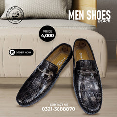 Art # 204 Mens Formal Shoes Handmade -Black – Thick Sole – Gents