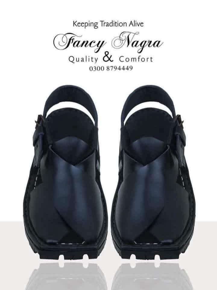 Black Leather Tyre Sole Peshawari